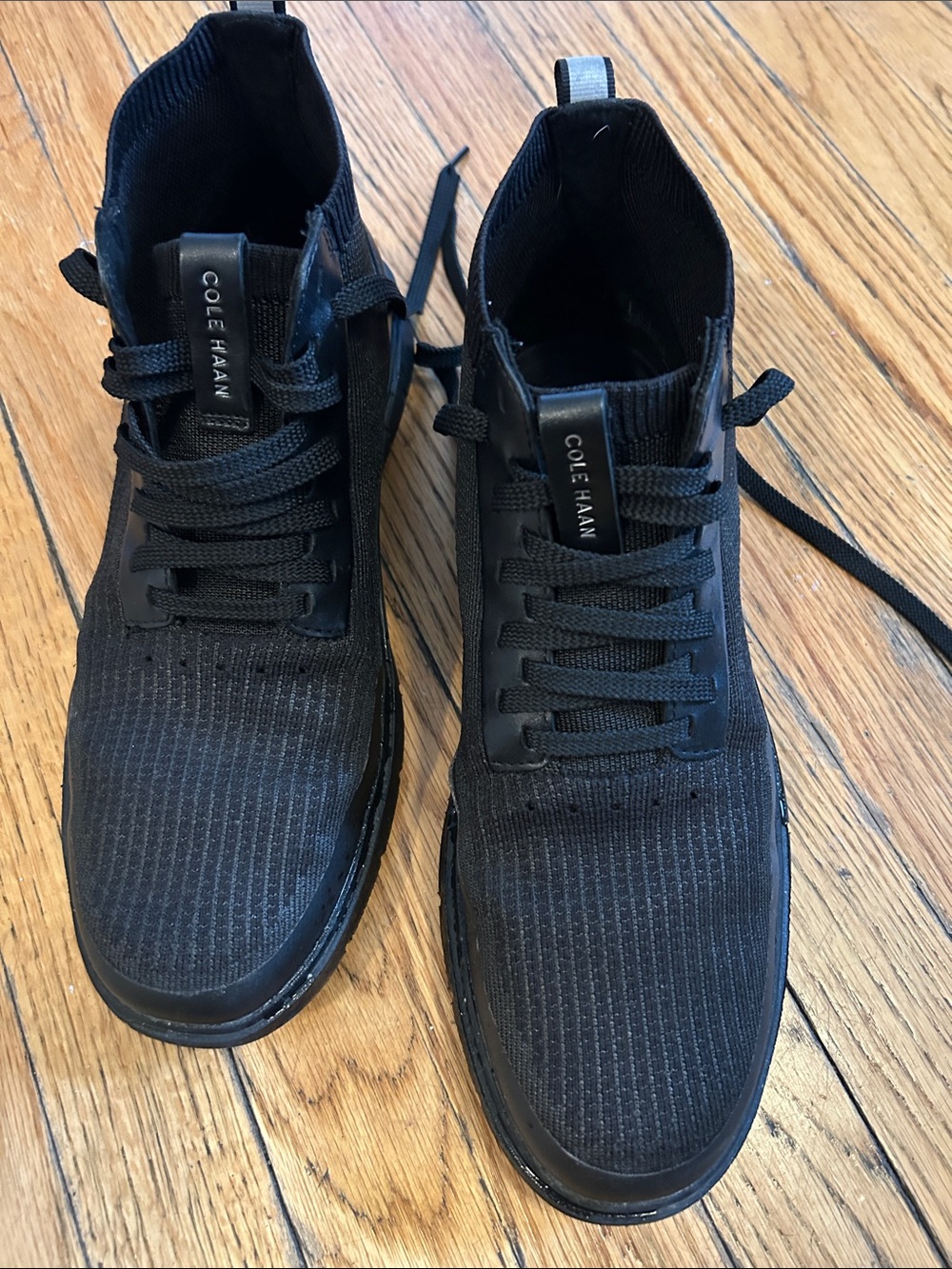 Cole Haan Men’s Black Knit High-Top Sneakers
